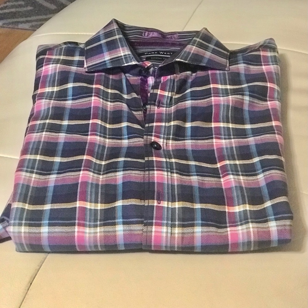 PARK WEST Button-down, Long-sleeve Casual/Dress Shirt